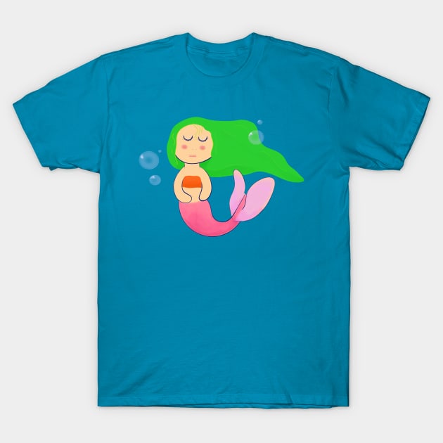 Peaceful Mermaid T-Shirt by Dandy Doodles